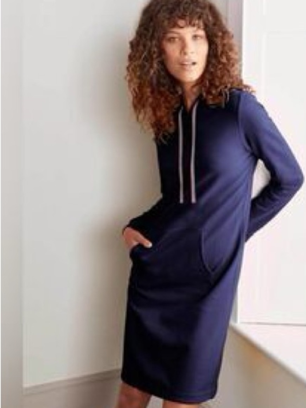 BODEN Oriel Sweatshirt Hoodie Dress Navy Blue